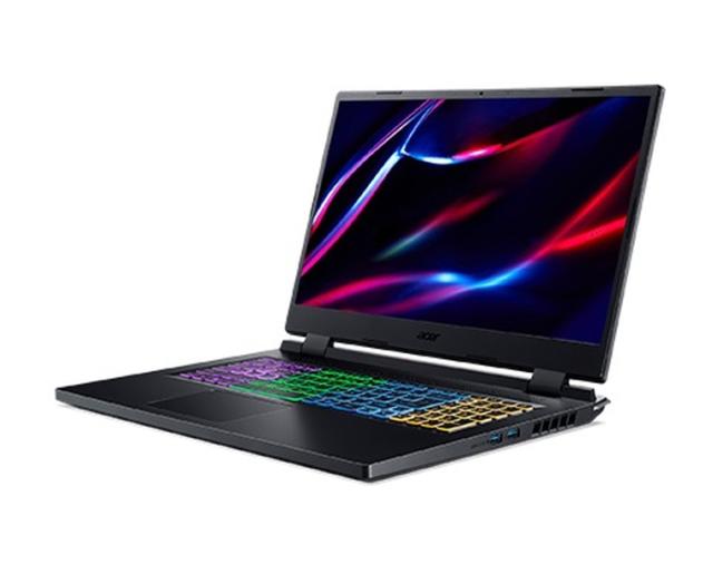 Лаптоп Acer Nitro 5, AN517-55-76EG, Core i7-12700H(3.50GHz up to 4.70GHz, 24MB), 17.3” FHD (1920x1080) IPS, 144Hz, 8GB DDR5 (1 slot free), 1024GB PCIe SSD, RTX 4050 6GB GDDR6, Wi-Fi 6ax, BT 5.1, HD Mic&Cam, RGB Backlit KB, Linux, Black