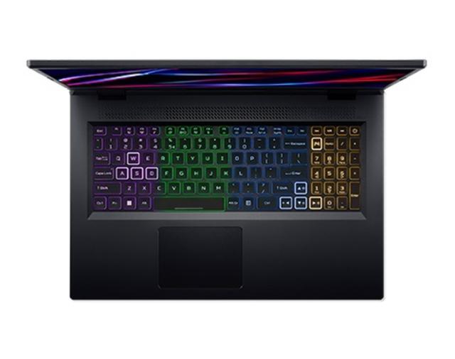 Лаптоп Acer Nitro 5, AN517-55-70WH, Core i7-12700H(3.50GHz up to 4.70GHz, 24MB), 17.3” QHD (2560x1440) IPS, 165Hz, 16GB DDR5 (1 slot free), 1024GB PCIe SSD, RTX 4060 8GB GDDR6, Wi-Fi 6ax, BT 5.1, HD Mic&Cam, RGB Backlit KB, Linux, Black