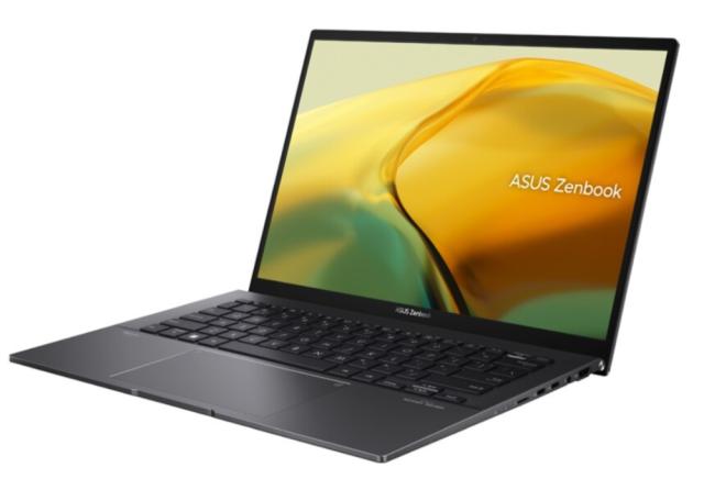 Лаптоп Asus Zenbook UM3402YAR-KP731W, AMD Ryzen 7 7730U (8-core/16-thread, 16MB cache, up to 4.5 GHz ),  14.", WQXGA (2560 x 1600) 16:10, DDR4 16GB(ON BD.), 1TB PCIEG3 SSD, TPM, Num Pad, Windows 11, Jade Black