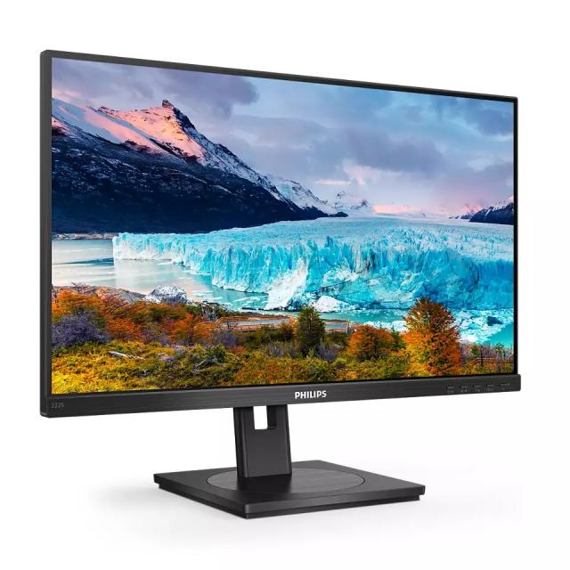 Монитор Philips 222S1AE, 21.5" IPS WLED, 1920x1080@75Hz, 4ms GtG, 250cd m/2, 1000:1, DCR 50M:1, Adaptive Sync, FlickerFree, Low Blue Mode, 2Wx2, Tilt, Height Adjust, Pivot, Swivel, D-SUB, DVI, HDMI, DP