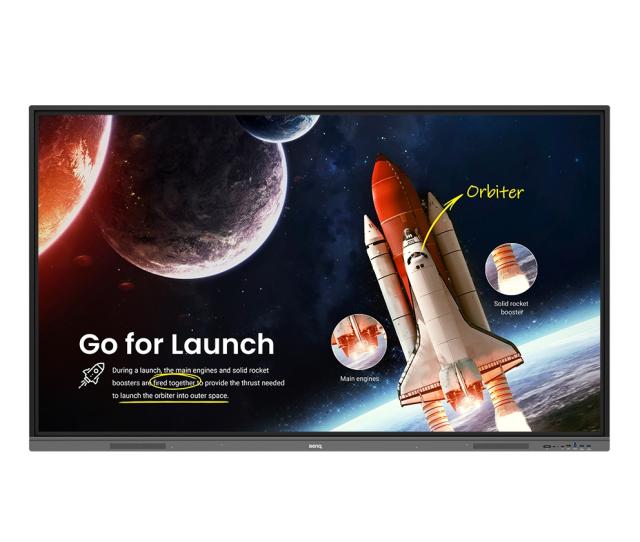 Интерактивен дисплей BenQ RE7503, 4K UHD 75", Education Interactive Display (None GR), Eye-Care, 350nits, Contr.1200:1; RTime 8ms, Touch IR40, Protection glass 3.2mm; HDMI, RJ45, USBx5, USB TypeC, 10/100/1000Mbps(Andr.), OPS Slot, Sp.16Wx2; Wall moun