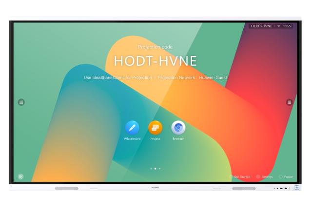 Интерактивен дисплей Huawei IdeaHub Board 2, IHB2-75SU, 75" Touch: IR 20 points D-LED, IPS, 8ms, 3840 x 2160, 350 nits/400 nits, 1200:1, 2xStylus pen, WiFi, NFC, Bluetooth, USB Type-C, USB Type-A, USB Type-B, HDMI, COM port, RJ45, Android 9.0, Jade w