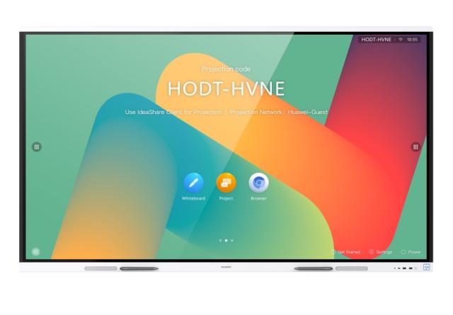 Интерактивен дисплей Huawei IdeaHub Board 2, IHB2-75SU, 75" Touch: IR 20 points D-LED, IPS, 8ms, 3840 x 2160, 350 nits/400 nits, 1200:1, 2xStylus pen, WiFi, NFC, Bluetooth, USB Type-C, USB Type-A, USB Type-B, HDMI, COM port, RJ45, Android 9.0, Jade w