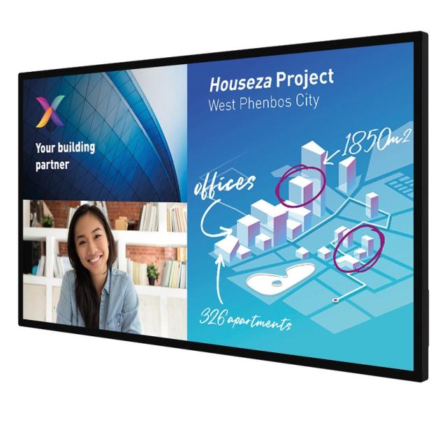 Интерактивен дисплей Philips 55BDL6051C/00, 55” C-Line, 18/7, Android, UHD, Capacitive touch, wireless screen sharing, smart I/O, full glass front, small bezel, high end finishing, video OUT, whiteboard software included, 2x passive pens, WiFi, high 