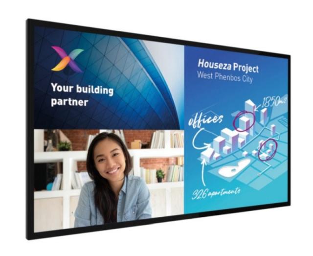 Интерактивен дисплей Philips 55BDL6051C/00, 55” C-Line, 18/7, Android, UHD, Capacitive touch, wireless screen sharing, smart I/O, full glass front, small bezel, high end finishing, video OUT, whiteboard software included, 2x passive pens, WiFi, high 
