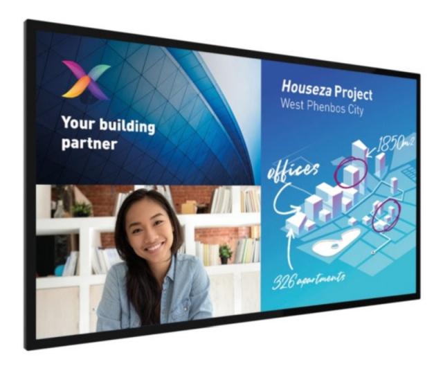 Интерактивен дисплей Philips 65BDL6051C/00, 65” C-Line, 18/7, Android, UHD, Capacitive touch, wireless screen sharing, smart I/O, full glass front, small bezel, high end finishing, video OUT, whiteboard software included, 2x passive pens, WiFi, high 