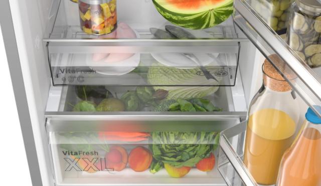 Хладилник Bosch KGN392IDT SER4 FS fridge-freezer NoFrost, D, 203/60/66.5cm, 363 l (260+103), 35 dB(B), VitaFresh, Stainless steel (with fingerprint protection)