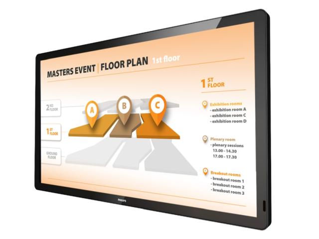 Интерактивен дисплей Philips 32BDL3651T/00, 32" T-Line, 18/7, FHD, L/P, basic failover, PCAP, 10 touch points, Android 8, WiFi, CMND, 400cd