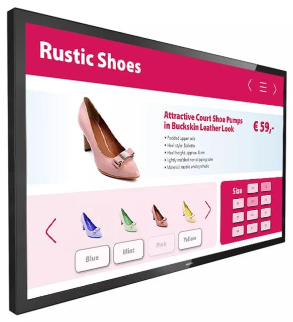 Интерактивен дисплей Philips 43BDL3651T/00, 43" T-Line, 18/7, UHD, L/P, basic failover, PCAP, 10 touch points, Android 8, WiFi, CMND, OPS, 400cd