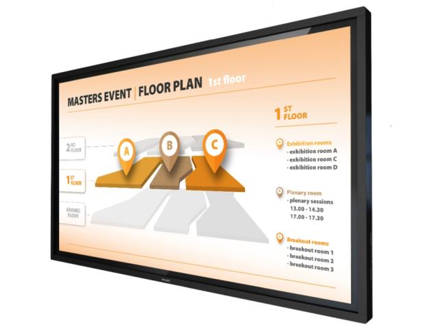 Интерактивен дисплей Philips 43BDL3452T/00, 43" T-Line; 18/7, UHD, basic failover, HEIR, 20 touch points, Android 8, CMND, WiFi, IR, OPS, 400cd