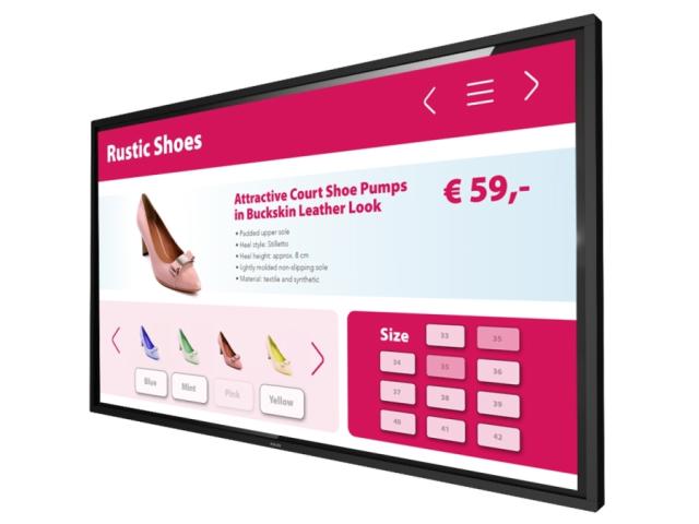 Интерактивен дисплей Philips 55BDL3452T/00, 55" T-Line; 18/7, UHD, basic failover, HEIR, 20 touch points, Android 8, CMND, WiFi, IR, OPS, 400cd
