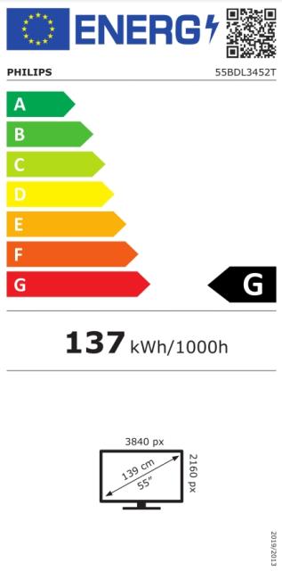 Интерактивен дисплей Philips 55BDL3452T/00, 55" T-Line; 18/7, UHD, basic failover, HEIR, 20 touch points, Android 8, CMND, WiFi, IR, OPS, 400cd