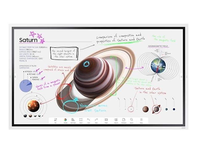 Интерактивен дисплей Samsung Flip PRO WM65B 65"  3,840 x 2,160, VA, 8ms, 350 cd/m2, 4000:1 Contrast, 4K Digital Flipchart TOUCH , Mirroring, Remote Management, Wi-Fi, Remote PC & Bluetooth Support, 2xHDMI 2.0, DP 1.2, RJ45, RS232, Tizen 6.5, White