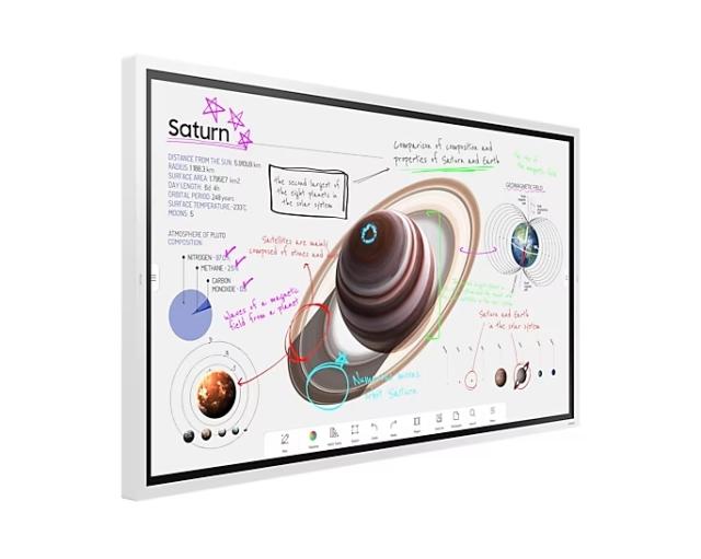 Интерактивен дисплей Samsung Flip PRO WM65B 65"  3,840 x 2,160, VA, 8ms, 350 cd/m2, 4000:1 Contrast, 4K Digital Flipchart TOUCH , Mirroring, Remote Management, Wi-Fi, Remote PC & Bluetooth Support, 2xHDMI 2.0, DP 1.2, RJ45, RS232, Tizen 6.5, White