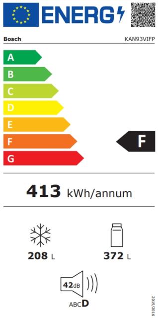 Хладилник Bosch KAN93VIFP SER4; Economy; Side-by-side fridge-freezer NoFrost, F, IceTwister, inv.comp.