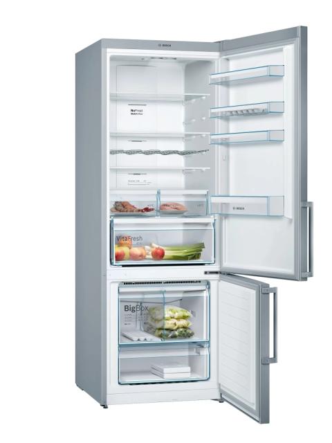 Хладилник Bosch KGN56XIDP SER4; Comfort; Free-standing fridge-freezer NoFrost, D, 193/70/80cm, 505l(400+105), 40dB, VitaFresh, inox EasyClean doors, display