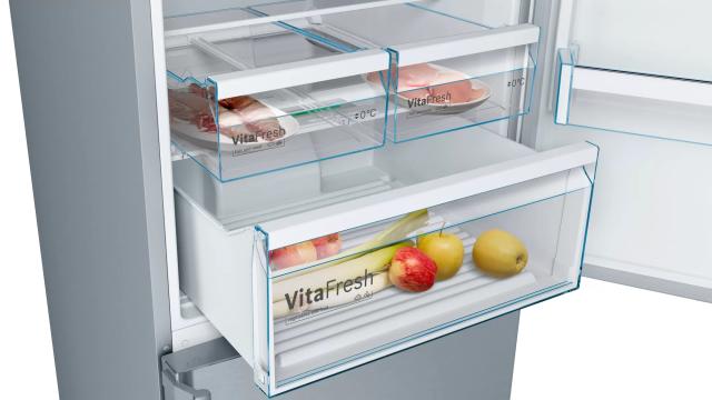 Хладилник Bosch KGN56XIDP SER4; Comfort; Free-standing fridge-freezer NoFrost, D, 193/70/80cm, 505l(400+105), 40dB, VitaFresh, inox EasyClean doors, display