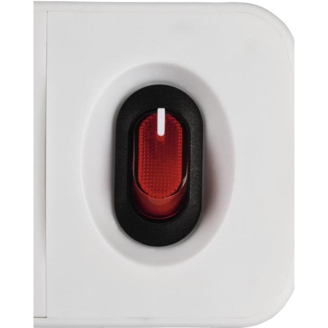 Разклонител HAMA TIDY-Line, 5 гнезда, 1.5м,бял, защита от пренапрежение
