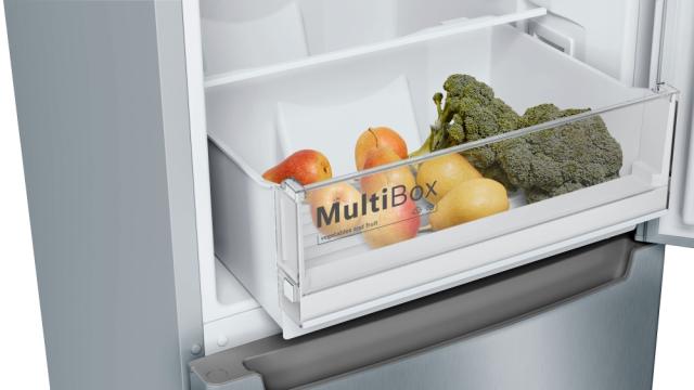 Хладилник Bosch KGN33NLEB SER2; Comfort; Free-standing fridge-freezer NoFrost, E, 176/60/66cm, 279l(192+87), 42dB, MultiBox, Inox-look, HolidayMode