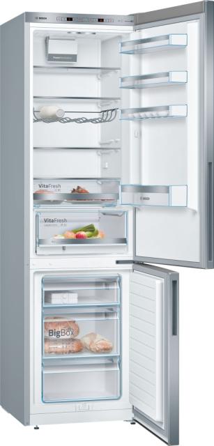 Хладилник Bosch KGE39AICA SER6; Comfort; Fridge-freezer LowFrost, C, 201/60/65cm, 337l(249+88), 38dB, VitaFresh, inox EasyClean doors