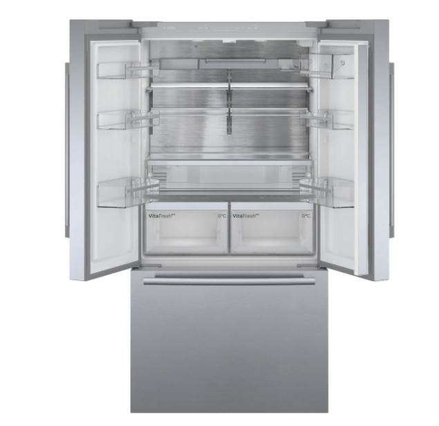 Хладилник Bosch KFF96PIEP, SER8, French-door fridge-freezer, NoFrost, E, 183/91/71, 573 l(402+171), 39 dB(C), 1 VitaFresh 0° drawer - Fish and meat, 2 Vitafresh pro 0°C drawers, Water dispenser- direct conn.water-tap, Automatic ice cube maker