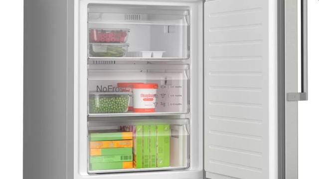 Хладилник Bosch KGN39AICT, SER6, FS fridge-freezer NoFrost, C, 203/60/66cm, 363l(260+103), 35dB(B), VitaFresh XXL, 0° drawer, Metal Backwall with Multi Airflow,  Flex Interior, Intelligent Inverter Technology, inox EasyClean, HC ready