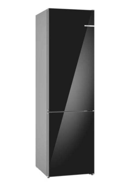 Хладилник Bosch KGN39LBCF, SER6, FS fridge-freezer NoFrost, C, 203/60/66cm, 363l(260+103), 35dB(B), VitaFresh XXL, 0° drawer, Metal Backwall with Multi Airflow,  Flex Interior, Intelligent Inverter Technology, Black ColorGlass, HC ready