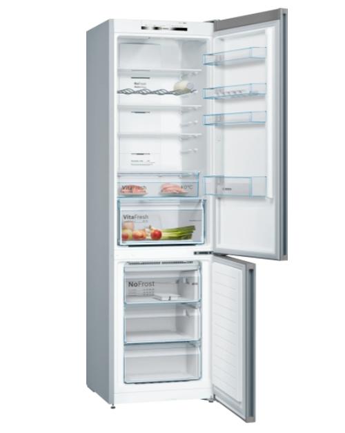 Хладилник Bosch KGN39VLEB, SER4, FS fridge-freezer NoFrost, E, 203/60/66cm, 368l(279+89), 39dB(C), VitaFresh, Inox-look