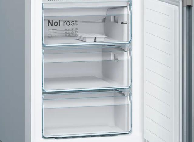 Хладилник Bosch KGN36VLED, SER4, FS fridge-freezer NoFrost, E, 186/60/66cm, 326l(237+89), 39dB(C), VitaFresh, Inox-look