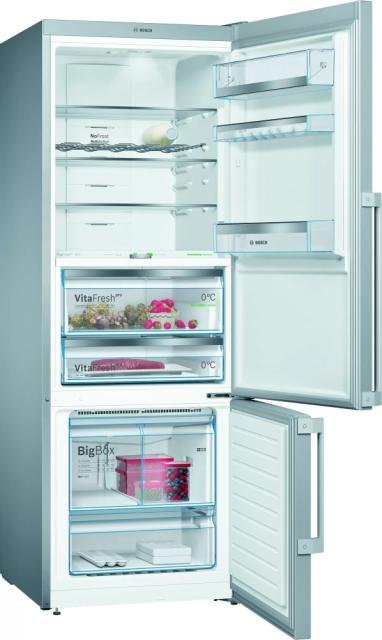 Хладилник Bosch KGF56PIDP SER8 FS fridge-freezer NoFrost, D, 193/70/80cm, 480l(375+105), 42dB, VitaFreshPro 124l, display, Premium LED, Inox EasyClean