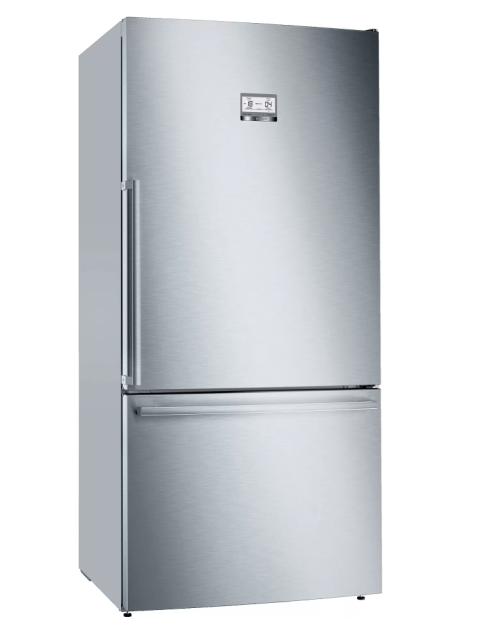 Хладилник Bosch KGB86AIFP SER6 FS fridge-freezer NoFrost, F, 186/86/81cm, 613l(479+134), 42dB, VitaFresh Plus 42l, drawer freezer door, display, Inox EasyClean