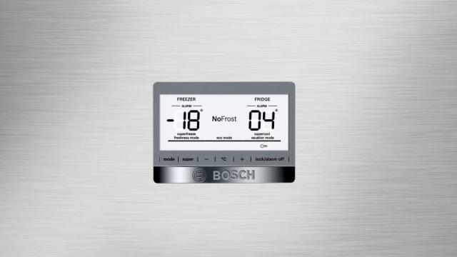 Хладилник Bosch KGB86AIFP SER6 FS fridge-freezer NoFrost, F, 186/86/81cm, 613l(479+134), 42dB, VitaFresh Plus 42l, drawer freezer door, display, Inox EasyClean