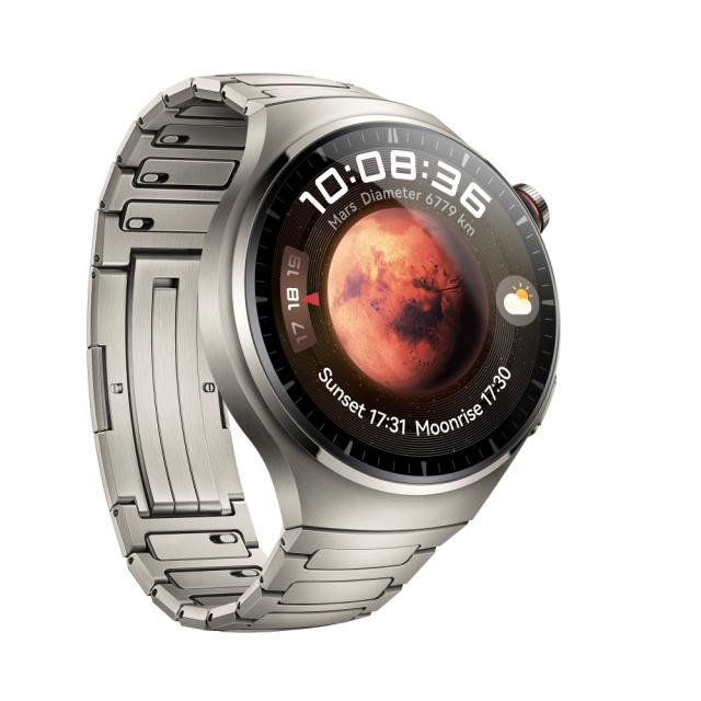 Часовник Huawei Watch 4 Pro, Medes-L29M, 1.5", Amoled, 466x466, PPI 310, 2G, e-sim, Dual - band GNSS, BT5.2 BR+BLE, 5ATM, 780mAh, Titanium