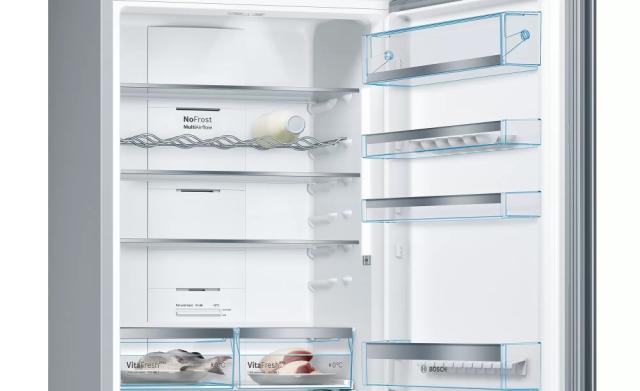 Хладилник Bosch KGN49LBEA SER6 FS fridge-freezer NoFrost, E, 203/70/67cm, 435l(330+105), 40dB, VitaFresh Plus, display, colorGlass Black