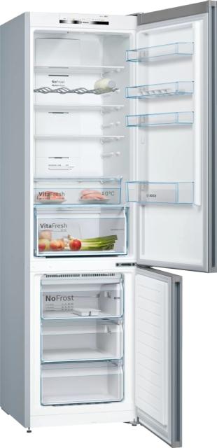 Хладилник Bosch KGN39VLEA SER4 FS fridge-freezer NoFrost, E, 203/60/66cm, 366l(279+87), 39dB, VitaFresh, Inox-look