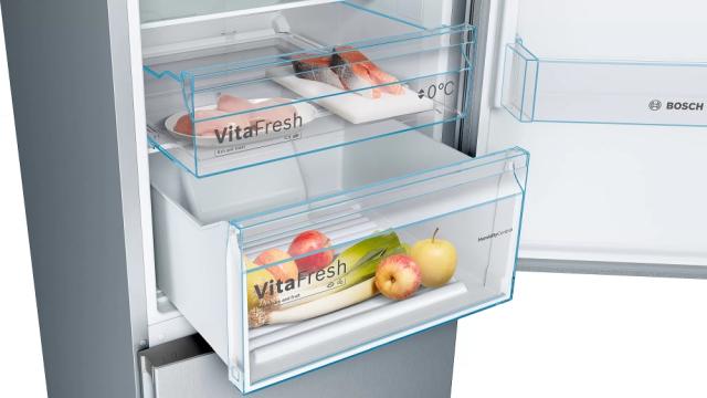 Хладилник Bosch KGN39VLEA SER4 FS fridge-freezer NoFrost, E, 203/60/66cm, 366l(279+87), 39dB, VitaFresh, Inox-look