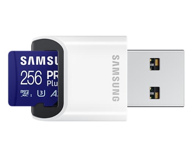 Памет Samsung 256GB micro SD Card PRO Plus with USB Reader, UHS-I, Read 180MB/s - Write 130MB/s