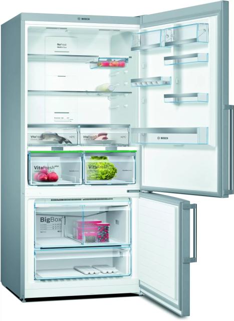 Хладилник Bosch KGN86AIDP SER6 FS fridge-freezer NoFrost, D, 186/86/81cm, 619l(479+140), 40dB, VitaFresh Plus 42l, display, Inox EasyClean
