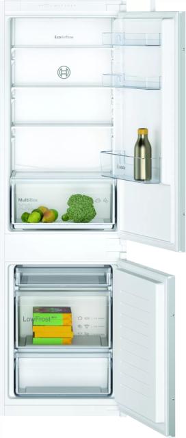 Хладилник Bosch KIV86NSF0 SER2 BI fridge-freezer LowFrost, F, 177,2cm, 265l(182+83), 39dB, MultiBox, BigBox, sliding hinge