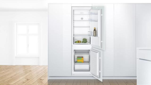 Хладилник Bosch KIV86NSF0 SER2 BI fridge-freezer LowFrost, F, 177,2cm, 265l(182+83), 39dB, MultiBox, BigBox, sliding hinge