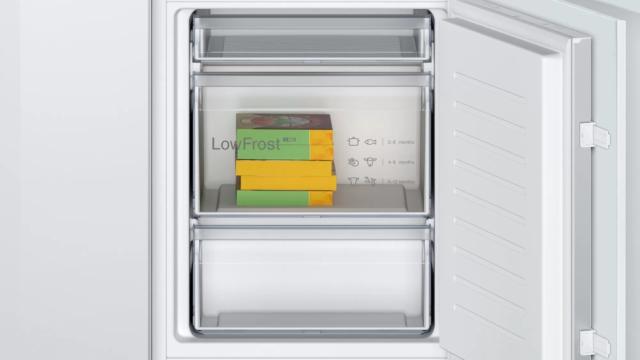 Хладилник Bosch KIV86NSF0 SER2 BI fridge-freezer LowFrost, F, 177,2cm, 265l(182+83), 39dB, MultiBox, BigBox, sliding hinge