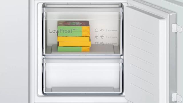 Хладилник Bosch KIV87NSF0 SER2 BI fridge-freezer LowFrost, F, 177,2cm, 268l(199+69), 39dB, MultiBox, BigBox, sliding hinge