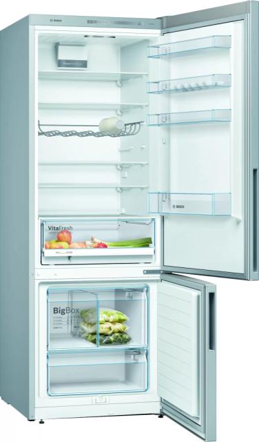 Хладилник Bosch KGV58VLEAS SER4 FS Fridge-freezer LowFrost E, 191/70/77cm, 500l(376+124), 40dB, VitaFresh, inox-look