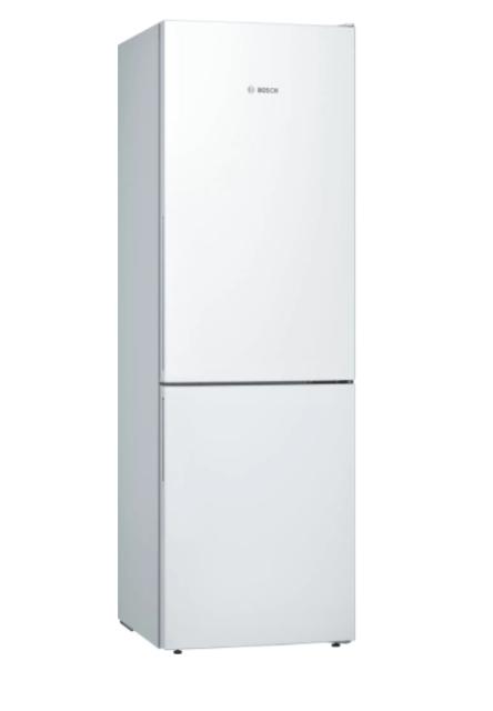 Хладилник Bosch KGE36AWCA SER6 FS Fridge-freezer LowFrost, C, 186/60/65cm, 302l(214+88), 38dB, VitaFresh 22l, bottle rack, fan, white
