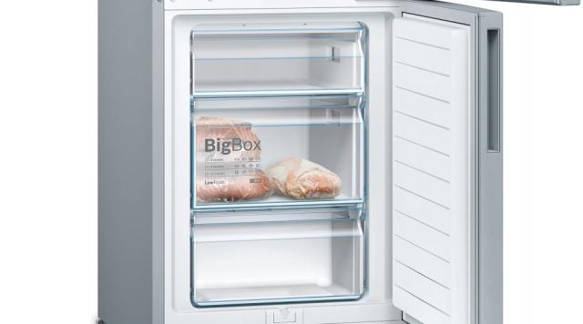 Хладилник Bosch KGV39VLEAS SER4 FS Fridge-freezer LowFrost, E, 201/60/65cm, 343l(249+94), 39dB, VitaFresh, fan, inox-look