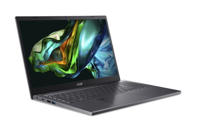 Лаптоп Acer Aspire 5, A515-58M-56WA, Intel Core i5-1335U (1.3GHz up to 4.60GHz, 12MB), 15.6" FHD IPS SlimBezel, 16 GB DDR5, 512GB PCIe NVMe SSD, Intel UMA, Wifi 802.11AX, BT, HD Cam, KB Backlight, Fingerprint reader, Linux, Gray