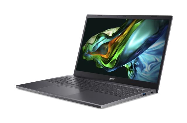 Лаптоп Acer Aspire 5, A515-58M-56WA, Intel Core i5-1335U (1.3GHz up to 4.60GHz, 12MB), 15.6" FHD IPS SlimBezel, 16 GB DDR5, 512GB PCIe NVMe SSD, Intel UMA, Wifi 802.11AX, BT, HD Cam, KB Backlight, Fingerprint reader, Linux, Gray