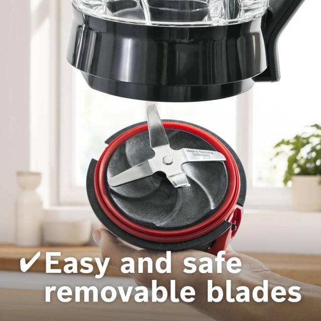 Блендер Bosch MMB6386M Series 4, VitaPower Blender, 1200 W, Glass ThermoSafe jug 1.5 l,  Grinding attachment, ProEdge stainless steel blades made in Solingen, Stainless steel