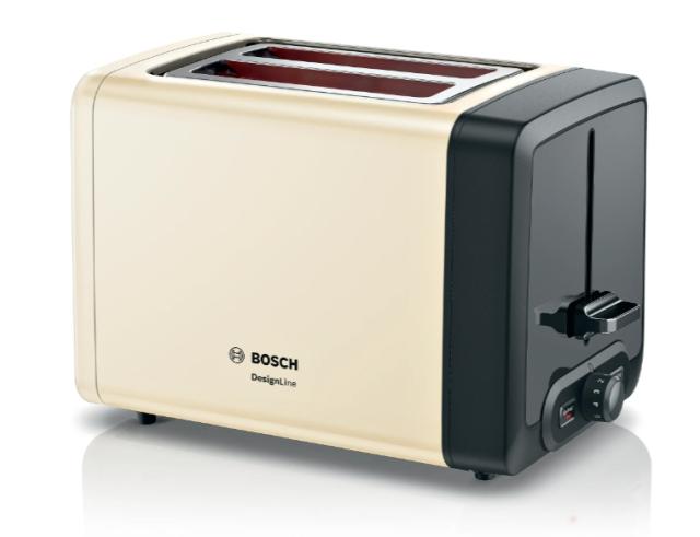 Тостер Bosch TAT4P427, Toaster, DesignLine, 820-970 W, Auto power off, Defrost and warm setting, Lifting high, Beige