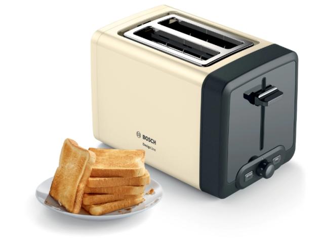 Тостер Bosch TAT4P427, Toaster, DesignLine, 820-970 W, Auto power off, Defrost and warm setting, Lifting high, Beige